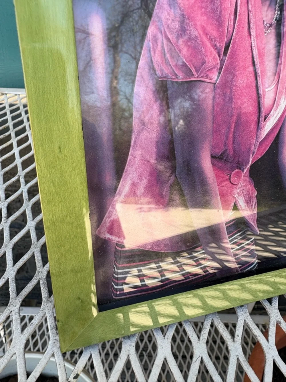 5x7 STAINED GREEN WOODEN PICTURE FRAME